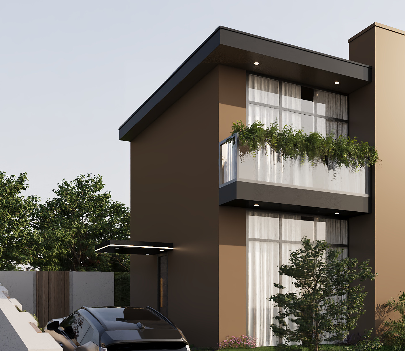 Maisse Architect villa mimarisi projesi dış cephe görünümü